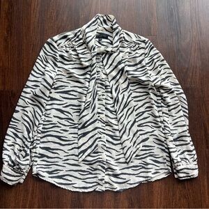 Banana Republic Zebra Button Down with Neck Tie